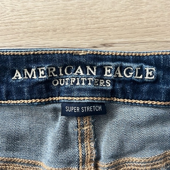 Distressed Medium Blue Size 6 X-long American Eagle Outfitter Jeggings - Picture 2 of 9